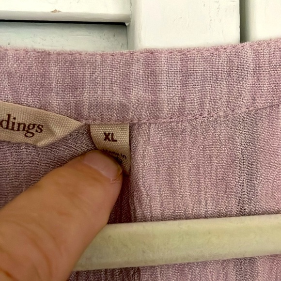 Soft Surroundings Tiered Short Sleeved Gauze Maxi Dress Sz XL Pinkish Purple - Picture 5 of 7